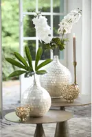 Light & Living vaas bamboe elorza 28x35cm wit - afbeelding 3