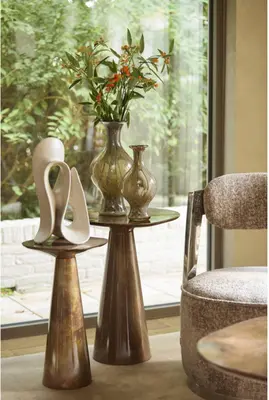 Light & Living vaas glas jorven 14.5x29.5cm olijfgroen - afbeelding 3