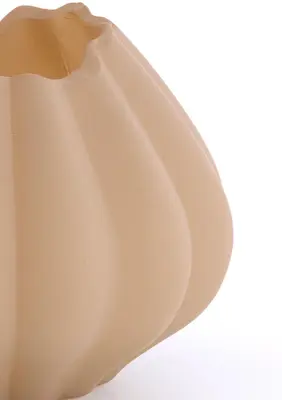 Light & Living vaas glas tulip 14.5x11.5cm zand - afbeelding 2