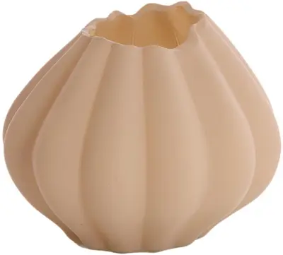 Light & Living vaas glas tulip 14.5x11.5cm zand - afbeelding 1