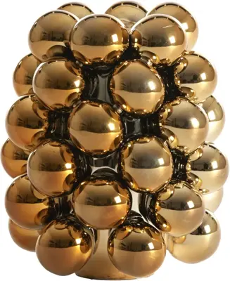 Light & Living vaas keramiek biyang 14x17.5cm goud - afbeelding 1