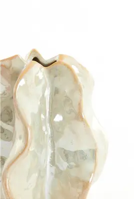Light & Living vaas keramiek idrija 10.5x9.5x11.5cm sand - afbeelding 2