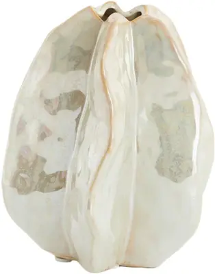 Light & Living vaas keramiek idrija 13.5x12x16.5cm sand - afbeelding 1