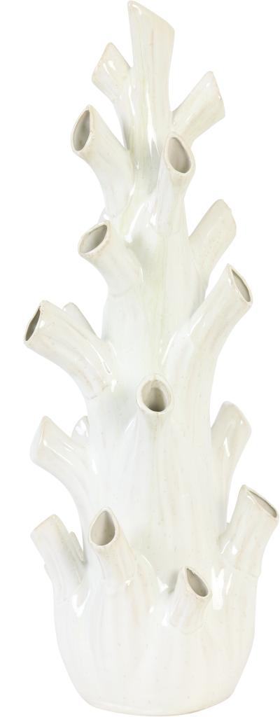 Light & Living vaas keramiek korali 20.5x55cm crème - afbeelding 1