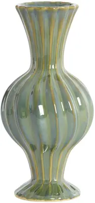 Light & Living vaas keramiek savi 8.5x17cm donkergroen - afbeelding 1