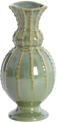 Light & Living vaas keramiek sorrel 8.5x17cm donkergroen - afbeelding 1