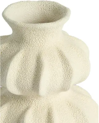 Light & Living vaas keramiek spotorno 18.5x18.5x24.5cm wit - afbeelding 3