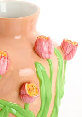Light & Living vaas keramiek tulip 26x31cm roze - afbeelding 2