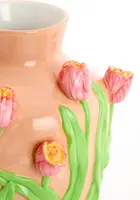 Light & Living vaas keramiek tulip 26x31cm roze - afbeelding 2