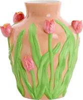 Light & Living vaas keramiek tulip 26x31cm roze - afbeelding 1
