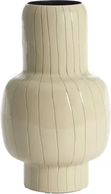 Light & Living vaas metaal kamadu 20x34.5cm crème - afbeelding 1