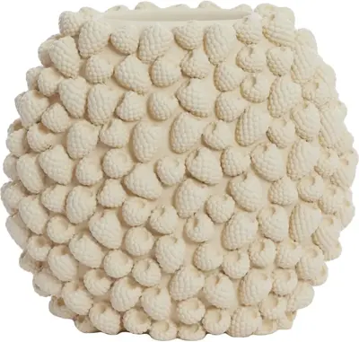 Light & Living vaas polyresin raspberry 32.5x18x28.8cm crème - afbeelding 1