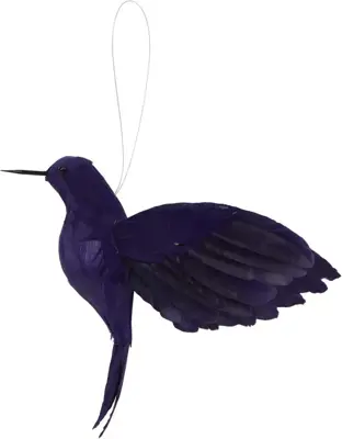 Light & Living veer kerst ornament bird 23cm donker paars