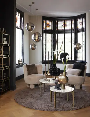 Light & Living vloerlamp glas medina smoke 30x160cm goud, transparant - afbeelding 8