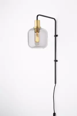 Light & Living wandlamp glas lekar smoke brons 32x16x57cm zwart - afbeelding 2