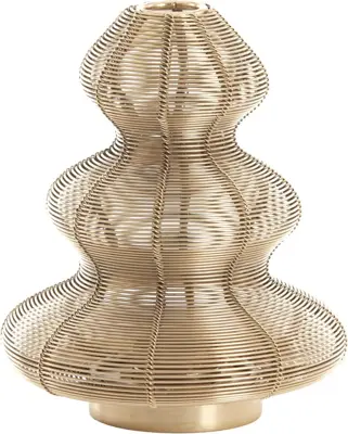 Light & Living windlicht metaal christmas tree 16x19cm licht goud - afbeelding 1