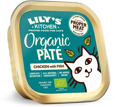 Lily's Kitchen Biologische Paté met Kip en Zalm Kattenvoer 85g - afbeelding 4