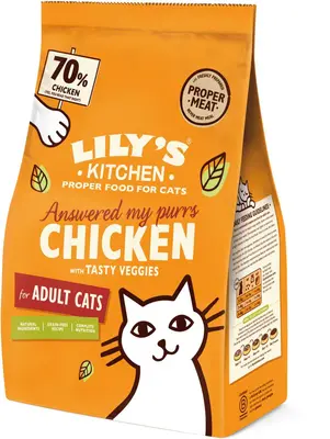 Lily's Kitchen Kip met Groenten – Volledig droogvoer voor volwassen katten, 2 kg - afbeelding 1