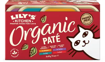 Lily's Kitchen Organic Patés multipack kattenvoer nat 8x85g - afbeelding 1