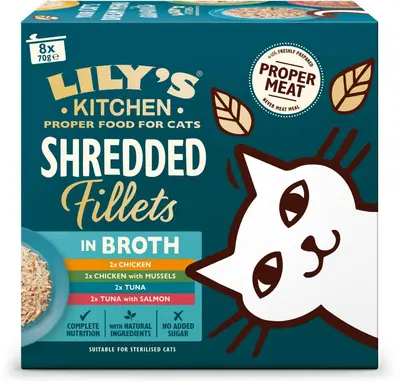 Lily's Kitchen Shredded Fillets Malse Reepjes Multipack kattenvoer 8x70gr - afbeelding 2