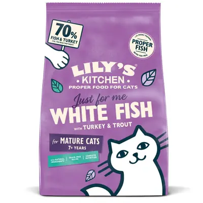 Lily's Kitchen Witvis en Kalkoen Senior Kattenvoer 800g - afbeelding 1