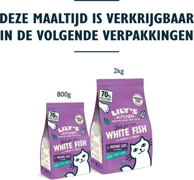 Lily's Kitchen Witvis en Kalkoen Senior Kattenvoer 800g - afbeelding 5