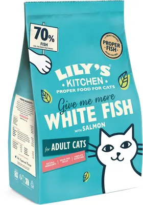 Lily's Kitchen Witvis met zalm Kattenbrokken 2kg - afbeelding 2
