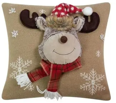 Linen & More kussen rudolf 40x40cm beige - afbeelding 1