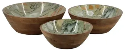 loran schaal hout Molyvos Ø32x11cm