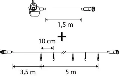 Luca Lighting kerstverlichting connect 24 string warm wit 49 led start 500cm - afbeelding 2