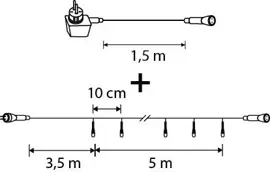 Luca Lighting kerstverlichting connect 24 string warm wit 49 led start 500cm - afbeelding 2