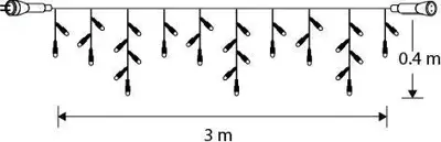 Luca Lighting koppelbare kerstverlichting Connect 24 icicle warm wit 49LED 300x40cm - afbeelding 2