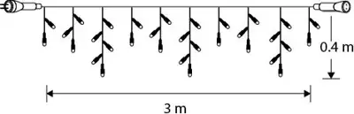 Luca Lighting koppelbare kerstverlichting Connect 24 icicle warm wit 49LED flashing 300x40cm - afbeelding 2