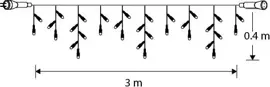 Luca Lighting koppelbare kerstverlichting Connect 24 icicle warm wit 49LED flashing 300x40cm - afbeelding 2