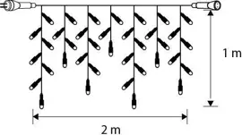 Luca Lighting koppelbare kerstverlichting Connect 24 icicle warm wit 98LED 200xh100cm - afbeelding 2