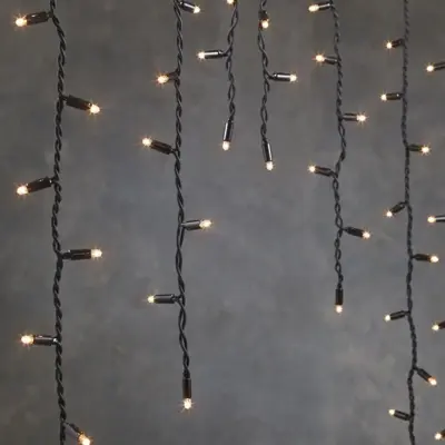 Luca Lighting koppelbare kerstverlichting Connect 24 icicle warm wit 98LED 200xh100cm - afbeelding 1