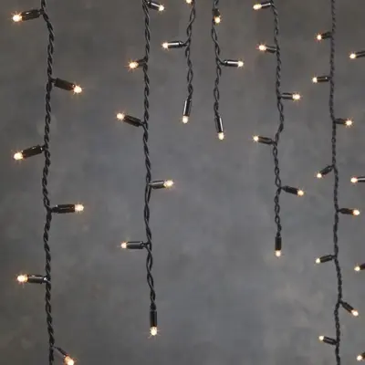 Luca Lighting koppelbare kerstverlichting Connect 24 icicle warm wit 49LED flashing 300x40cm - afbeelding 1