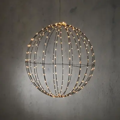 Luca Lighting LED bal 320 lampjes zwart Ø 50cm, warm wit - afbeelding 1