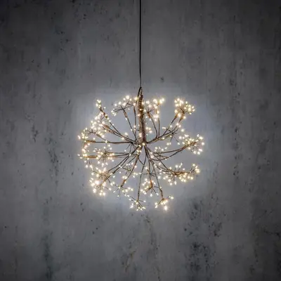 Luca Lighting LED bal 384 lampjes zwart Ø 30cm, warm wit - afbeelding 1