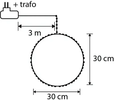 Luca Lighting LED cirkel 105 lampjes Ø 30 x 100cm, warm wit - afbeelding 3