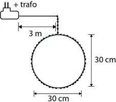 Luca Lighting LED cirkel 105 lampjes Ø 30 x 100cm, warm wit - afbeelding 3