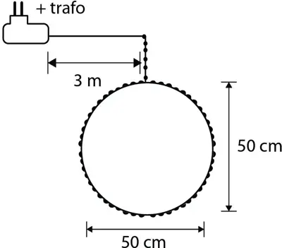 Luca Lighting LED cirkel 145 lampjes Ø 50 x 120cm, warm wit - afbeelding 2