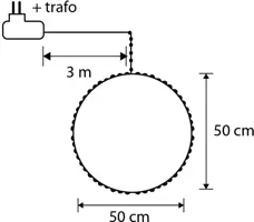 Luca Lighting LED cirkel 145 lampjes Ø 50 x 120cm, warm wit - afbeelding 2