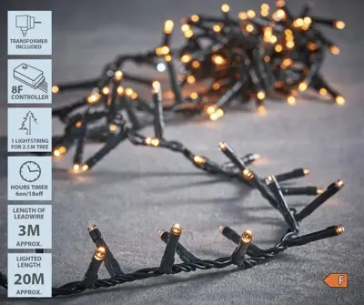 Luca Lighting LED kerstverlichting 1000 lampjes 20m, warm wit - afbeelding 5