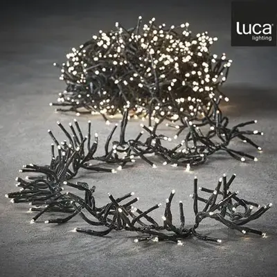 Luca Lighting LED kerstverlichting cluster 1152 lampjes 8m, warm wit - afbeelding 1