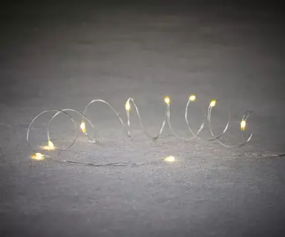 Luca Lighting LED kerstverlichting zilverdraad 20 lampjes 2m, warm wit - afbeelding 1