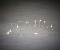 Luca Lighting LED kerstverlichting zilverdraad 20 lampjes 2m, warm wit - afbeelding 1