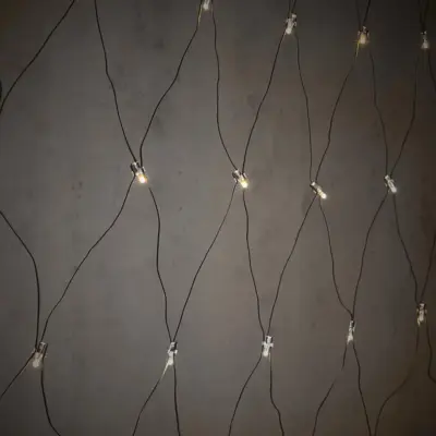 Luca Lighting LED koppelbare netverlichting 182 lampjes zwart 300 x 300cm, warm wit - afbeelding 1