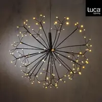 Luca Lighting LED paardenbloem hangend 150 lampjes zwart Ø 58 x 40cm, extra warm wit - afbeelding 3