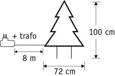 Luca Lighting LED tuinsteker boom 225 lampjes Ø 72 x 100cm, classic wit - afbeelding 2